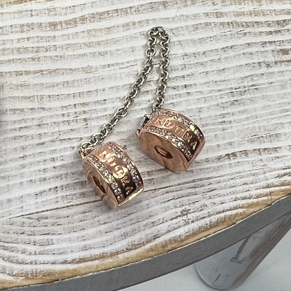 🚨🌸SOLD🌸🚨PANDORA Authentic S925 Ale Rose Gold Plated Bracelet Safety Chain - Picture 4 of 5